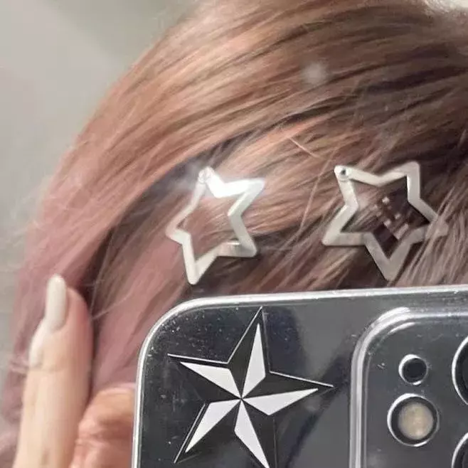 Hairpins for Women Stars Filigree Metal Snap Hair Clips Girls Side Hair Grip Y2K Barrettes Hair Accessories
