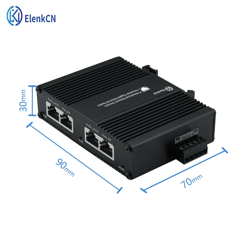 11-56VDC POE Injector Industrial lightning-proof 2 port IEEE802.3at POE+switch1000Mbps for Wireless AP and Security Systems