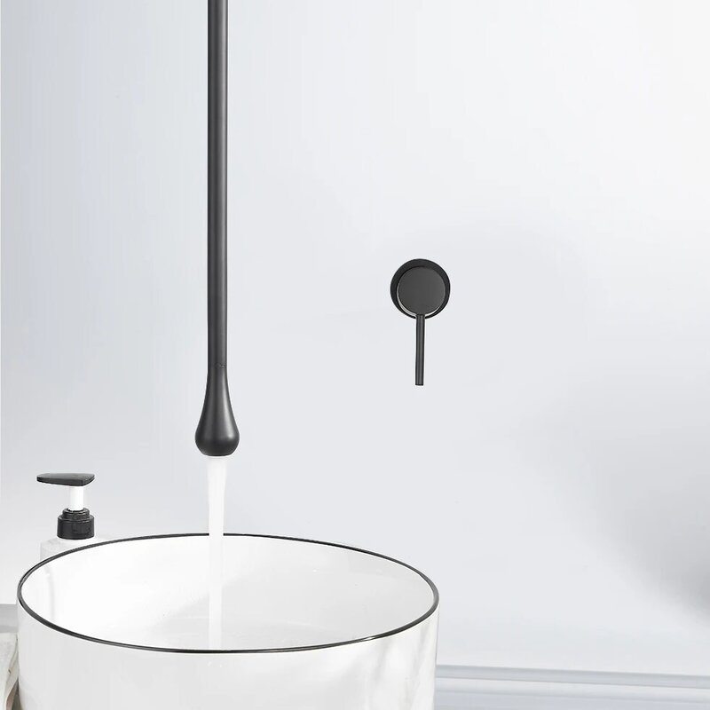 BAKALA Water Drop Hang Ceiling Faucet Bathroom Basin Bathtub Tap Solid Brass  Hot Cold Water Sink Mixer Tub Hardware