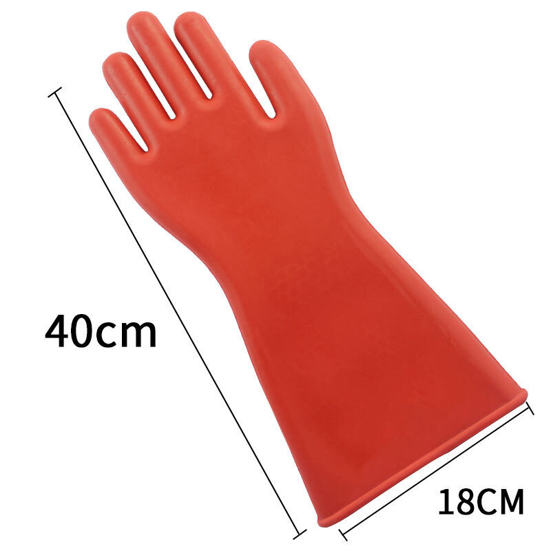 12KV Rubber Electrician Safety Glove 1 Pair Anti-electricity Protect Professional High Voltage Electrical Insulating Gloves