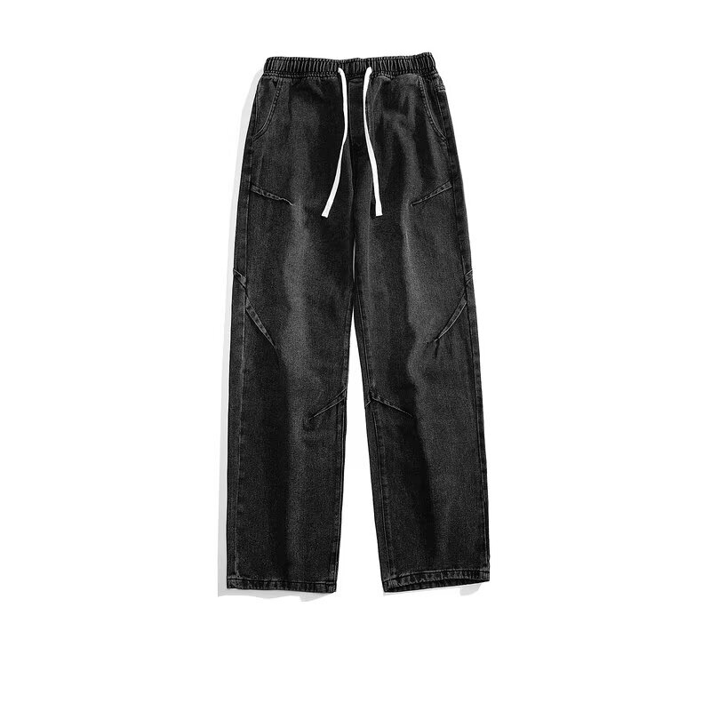 Harajuku Mode Kordel zug Jeans für Männer Streetwear Vintage weites Bein gerade lose Jeans hose y2k Baggy Pantalones Hombre