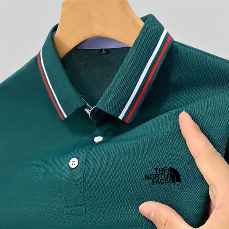 T-shirt imprimé à manches courtes pour hommes, polo d'affaires d'été, haut absorbant la transpiration, marque, 2024