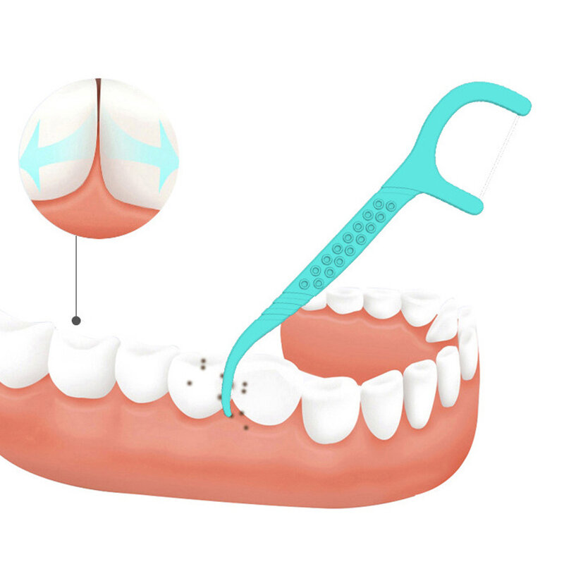 Dental Floss Toothpick descartável, Limpar Entre Dentes, Escova Interdental, Floss Picks, Ferramentas de Higiene Oral, 50 PCs, 100PCs