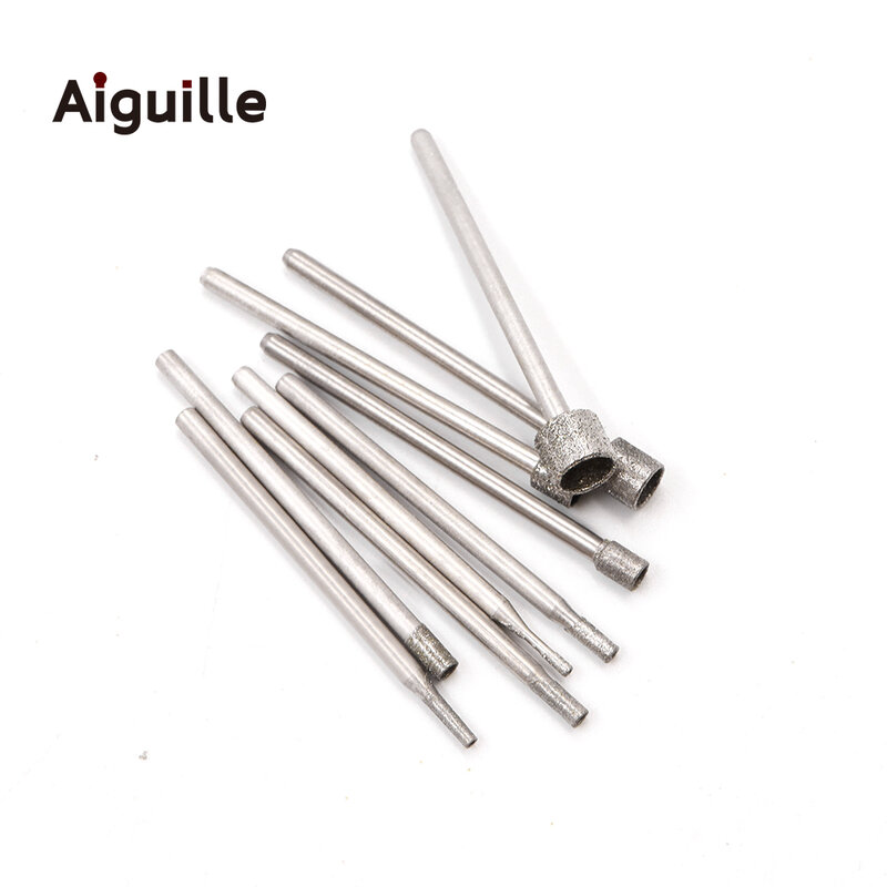 Aiguille 120 #-100 szt. Diamentowe szlifierki 2.35mm diamentowe wiertła 1.0-6.0mm zęby szlifowania