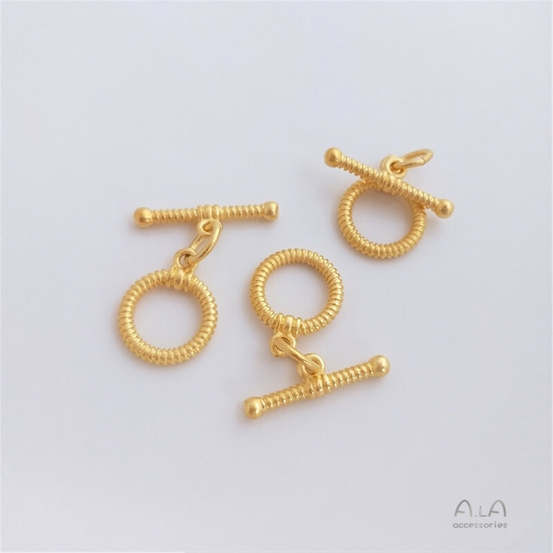 Piring emas gesper bulat buatan tangan Diy gelang kalung terhubung gesper aksesoris perhiasan B867