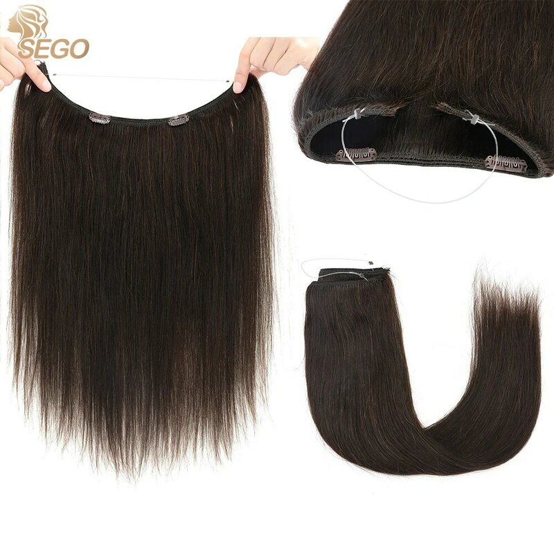 SEGO 16-24 дюйма прямые человеческие волосы для наращивания, невидимые секретные накладные волосы для женщин