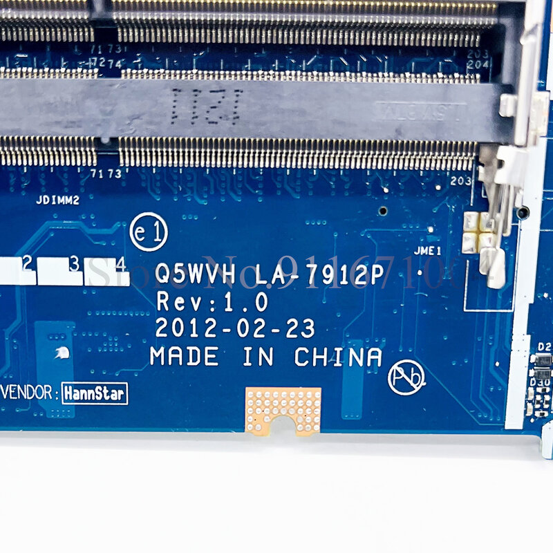 สำหรับ ACER Aspire V3-571 E1-571G มาเธอร์บอร์ดแล็ปท็อป E1-531 E1-571 Q5WVH Q5WV1 LA-7912P MB กับชิปเซ็ต HM70 HM77 100% ได้รับการทดสอบอย่างสมบูรณ์
