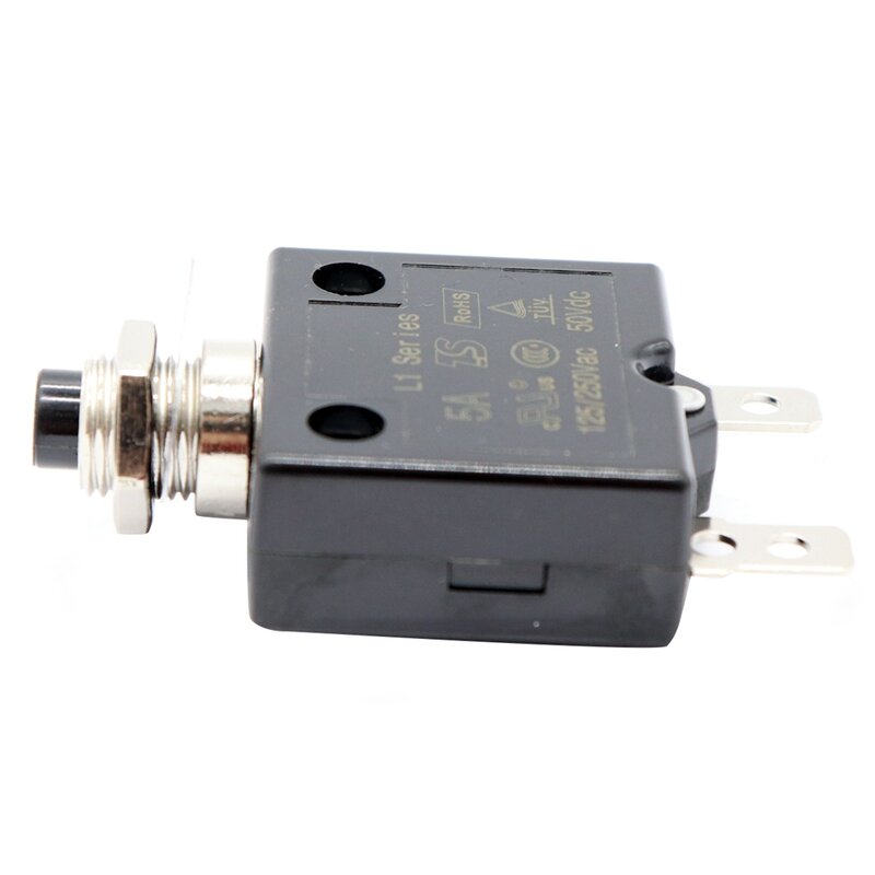 Disyuntor 1X 5A 12V/24V botón pulsador reiniciable disyuntor térmico montaje en Panel con impermeable