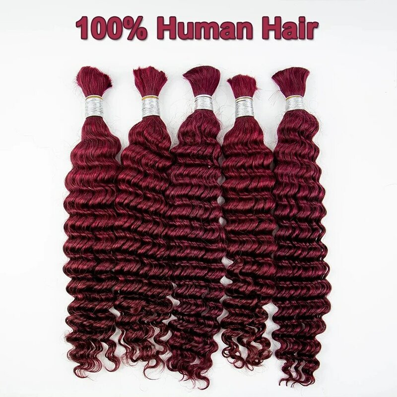100% натуральные человеческие волосы с глубокой волной для плетения, без уточек, 26, 28 дюймов