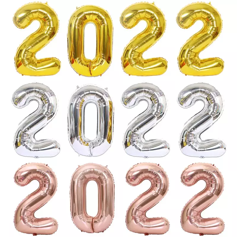 Globos de helio para decoración de fiestas de cumpleaños, globo de aluminio Digital de números, dorado, rosa y plateado, de 32 pulgadas, suministros de boda