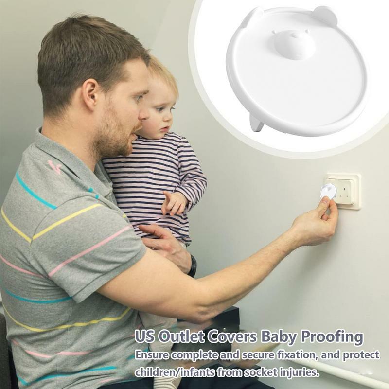 Tapas de enchufe de seguridad para bebé, protectores de choque a prueba de niños, protector de choque eléctrico para enchufes de 3 puntas, EE. UU.