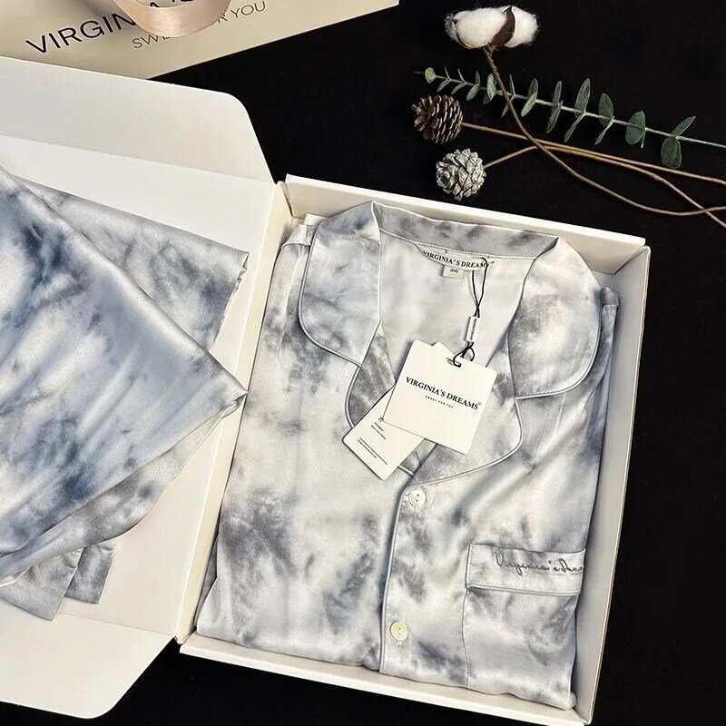 Men pajamas ice silk short sleeve shorts youth thin large size summer can be worn outside the student home suit pajamas for men