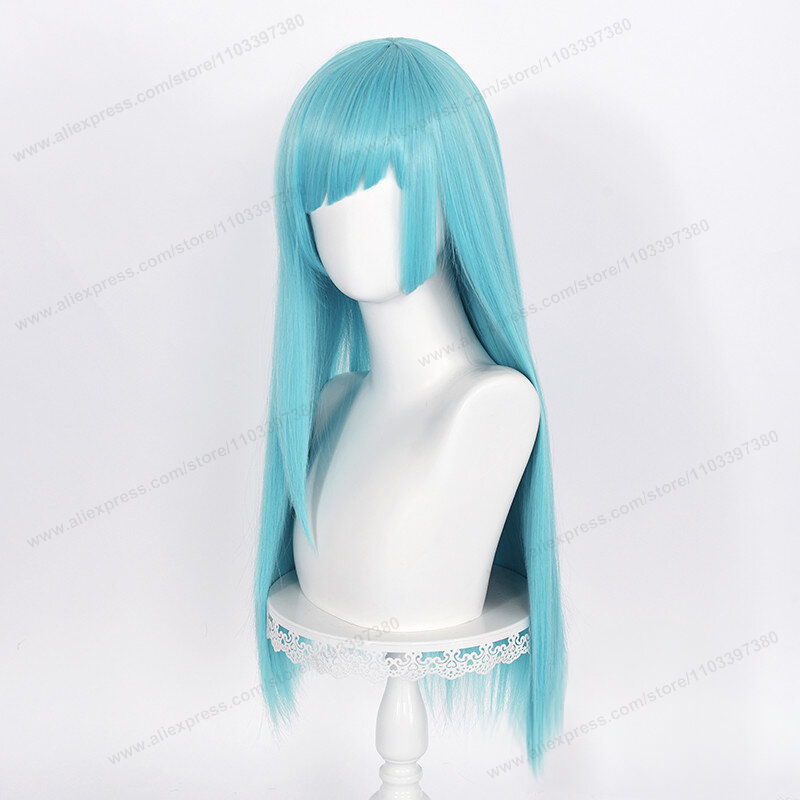 Miwa Kasumi peruka do cosplay 70cm długie niebieskie włosy damskie Anime peruki do cosplay żaroodporne peruki syntetyczne