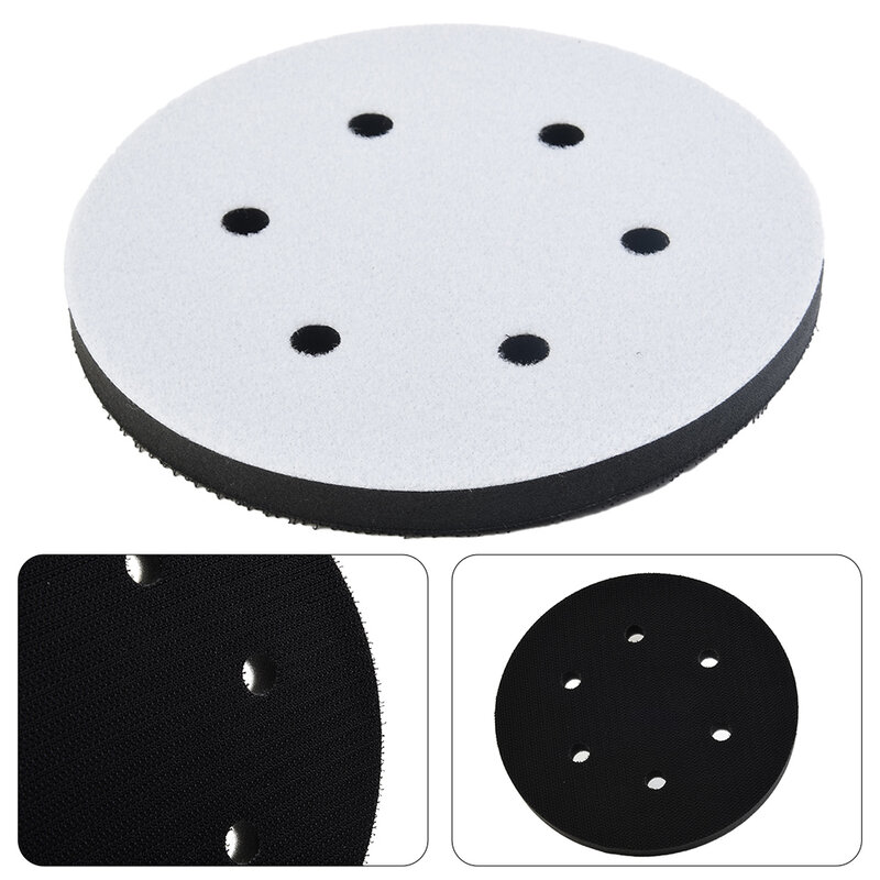 6 Inch 150mm 6-Holes Soft Interface Pad Loop Hook Sanding Disc Buffer Sponge Interface Cushion Pad For Backing Pad