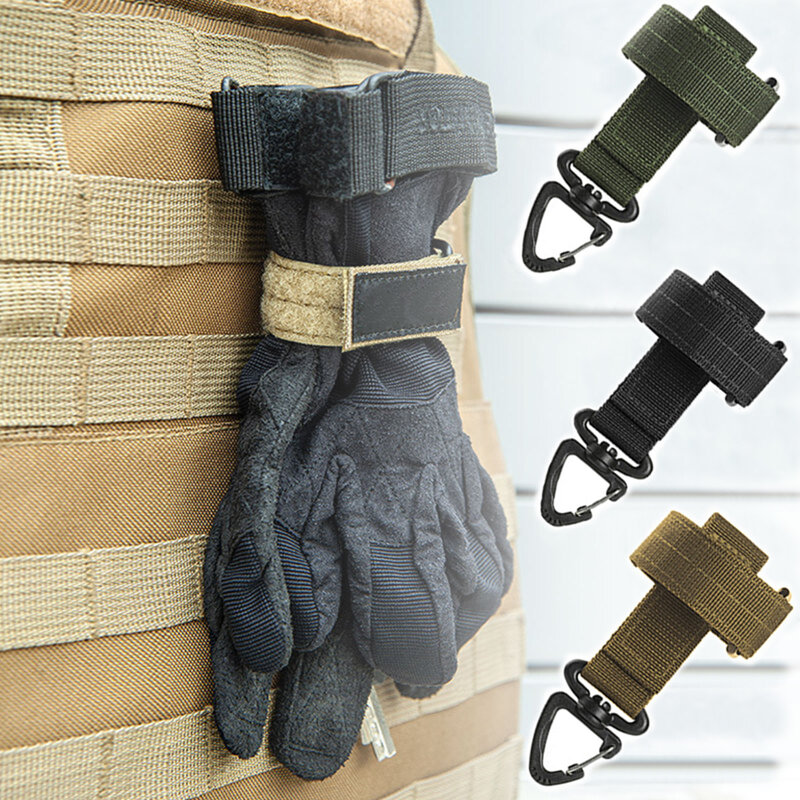 Gancho de nailon multiusos para guantes de trabajo, Clip de seguridad para escalada táctica al aire libre, cuerda colgante para acampar