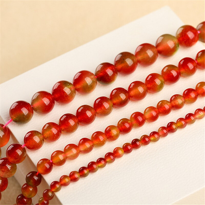 Braccialetto di perline rotonde sparse di giada naturale con perline di midollo di giada naturale accessori fai da te collana di perline fatte a mano materiale per gioielli per l'orecchio