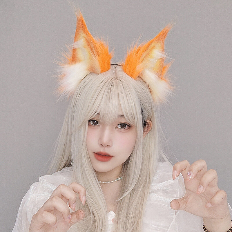 Kawaii Cat Ear copricapo donna Cute Plush Furry Fox Ears fascia Lolita Anime Cosplay Masquerade-Party Ear accessori per capelli