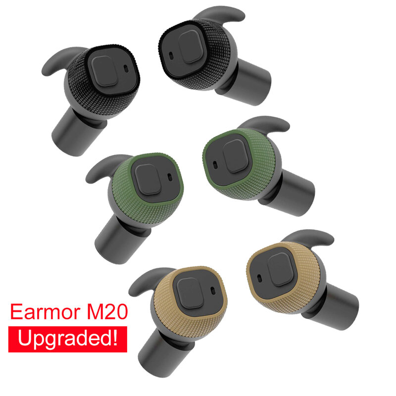 EARMOR-M20 Earplug eletrônico para treinamento de tiro, redução tática do ruído, ambientes de alto ruído, tático