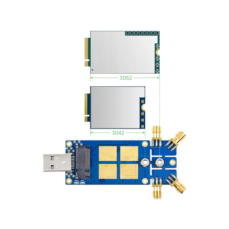 Флэш-модуль, 4 антенны, порт USB3.1, радиатор из алюминиевого сплава, интерфейс M.2 Key B
