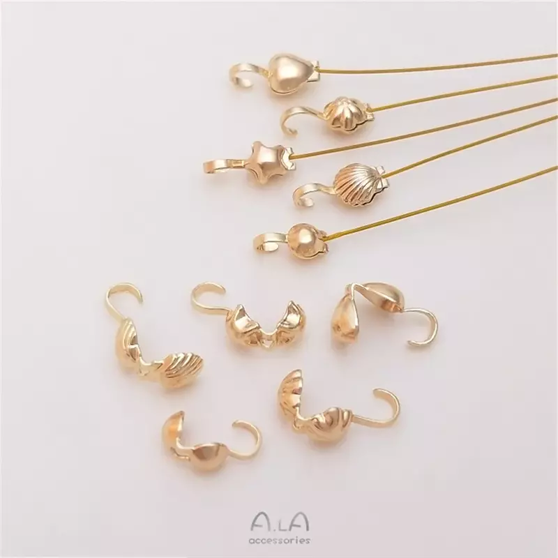 Shell bag buckle 14K gold flower shaped five-pointed star heart-shaped hook buckle end buckle DIY material jewelry accessories