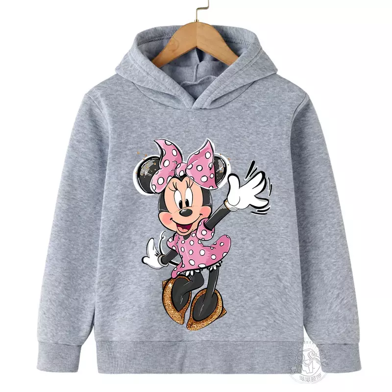 Disney-sudaderas de Minnie Mouse para niño y niña, ropa para niño, Tops, disfraz indefinido para bebé, sudaderas con capucha, 2024