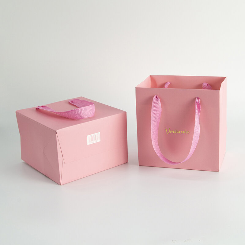 DIY personalizado Gift Tote Bag, sacos a granel com alças de fita, seu logotipo, apresentação do negócio, festa do evento, 15x15x15cm, 24pcs