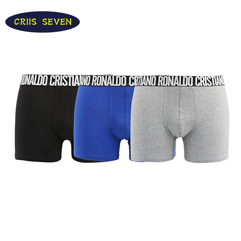 CR7-Lot de 8 boxers sexy en coton pour homme, sous-vêtements masculins de marque, culotte Cristiano Ronaldo