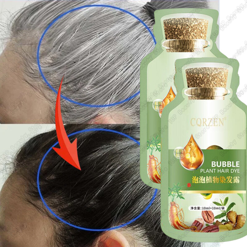 Puur Natuurlijke Kruiden Haarverf Shampoo 5 Minuten Verandering Haarkleur Niet-Irriterende Reparatie Grijs Wit Mode Haarverzorging Vrouwen Mannen