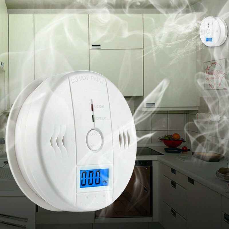 Kitchen LCD Combination Carbon Monoxide Gas Detector Alarm Battery Warning Home