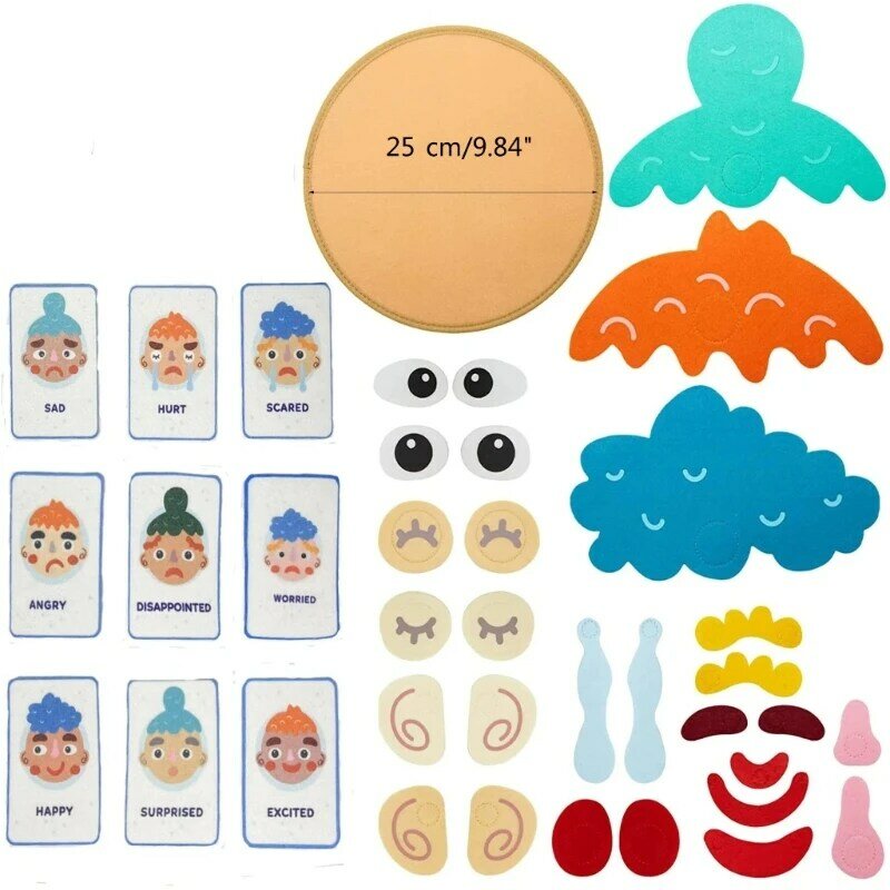 Color Matching Game Expression Emotion Puzzle Toy Kids Montessori Fine Motor Skill Puzzle Learning Gift
