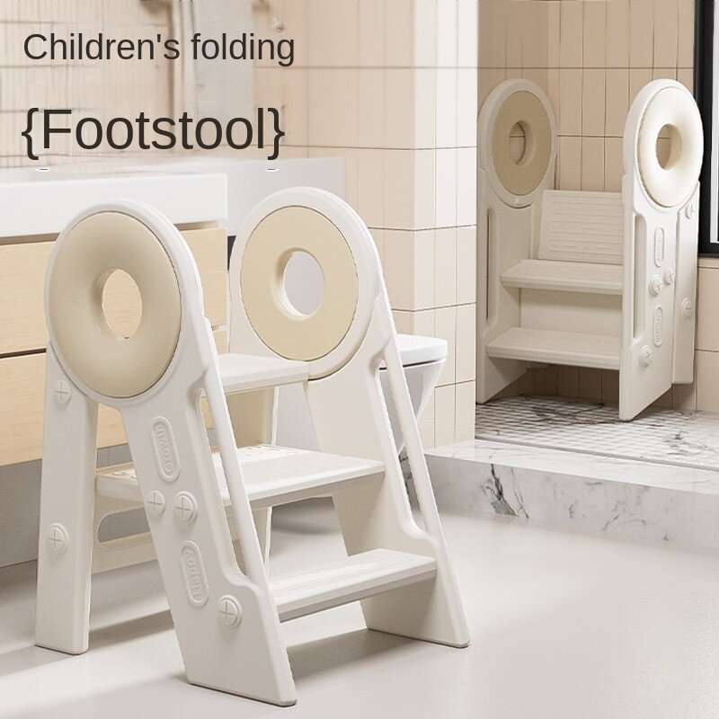 MOMO Children's Footstool Baby Handwashing Sink Steps Stairs Footstool Restroom Pad Footstool Heightening Handrail Non-slip