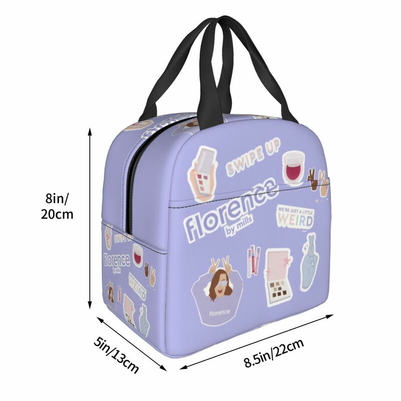 Personalizado Florença Por Mills Almoço Saco Mulheres Térmico Refrigerador Isolado Lunch Box para Adulto Escritório Trabalho Piquenique Food Tote Bags
