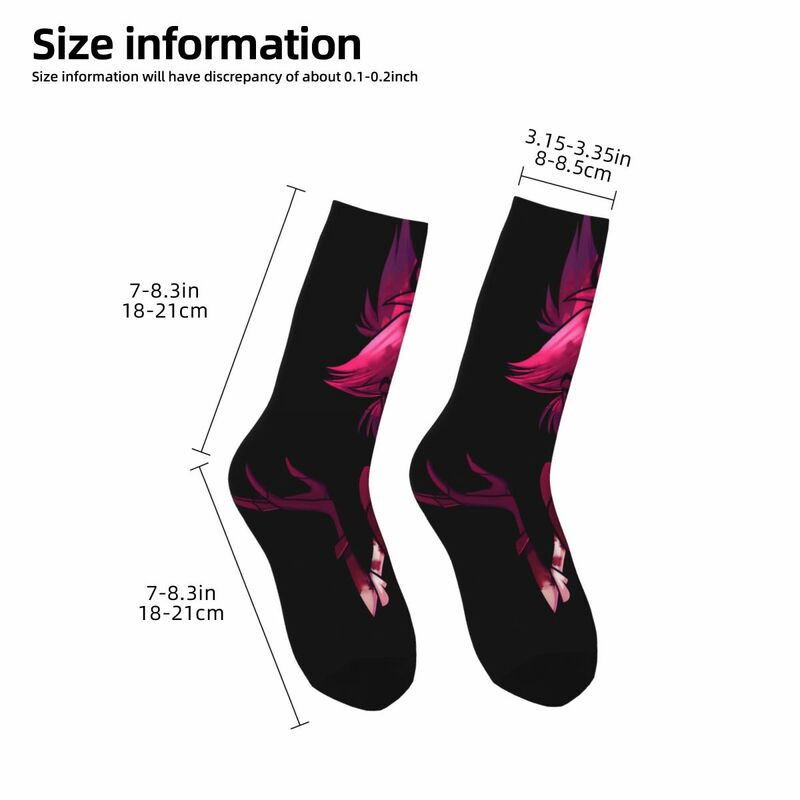 Винтажные мужские Компрессионные носки Alastor Crazy в стиле хип-хоп, унисекс, H-Hazbin Hotel Harajuku, забавные новые Веселые носки с принтом