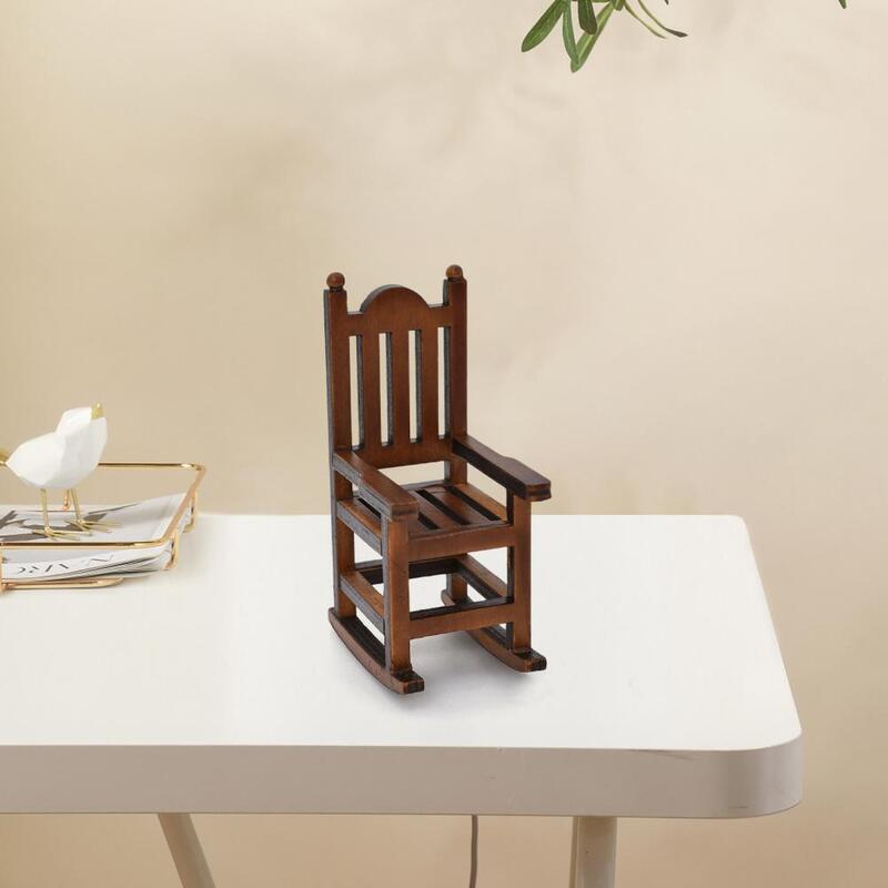 Gute Simulation Stuhl Glatte Oberfläche Nicht-Zerbrechliche Miniatur Stuhl Puppenhaus 1:12 Ornament Puppenhaus Stuhl Puppenhaus Stuhl