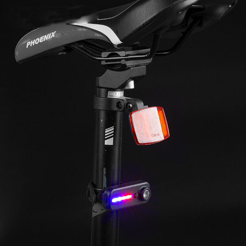 USB Rechargeable Police Light With Clip LED Red And Blue Shoulder Flashlights Warning Safety Torch Portable Bike Warn Light
