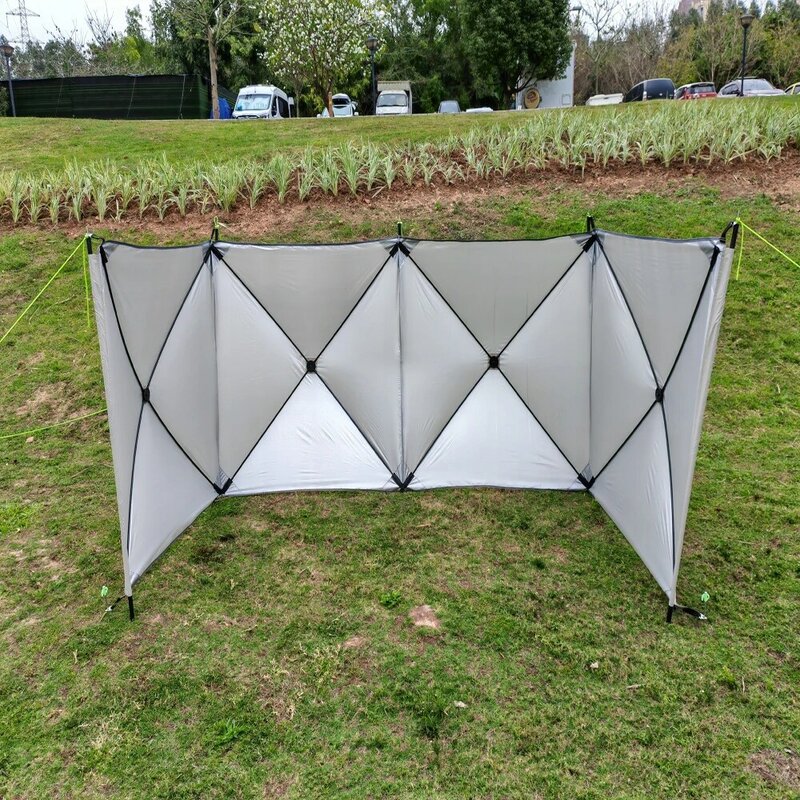 Folding Outdoor Camp Windscreen Gas Stove Burner Shelter Windbreak Wall For Hiking Picnic Assembly Free Folding Wall 3/4.5/5.6M