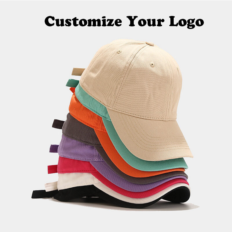 Niestandardowy jednolity kolor czapki baseballowe dla kapelusz Unisex czapki z prostym daszkiem regulowany rozmiar miękki wierzch Retro Unisex zmiękczana bawełna parasol przeciwsłoneczny