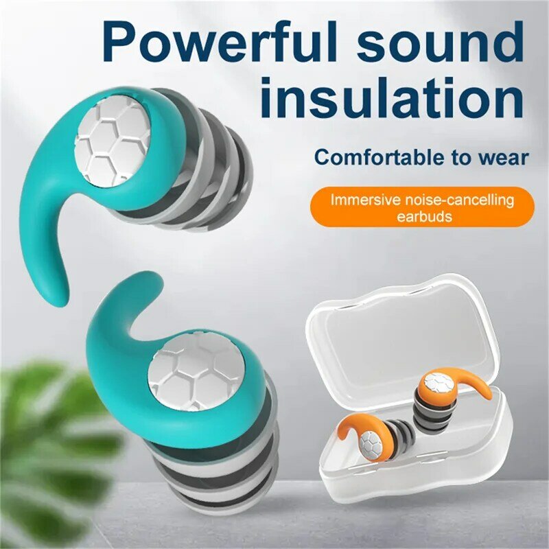 1 pasang earplug renang silikon lembut, pelindung telinga tidur menyelam tahan air olahraga dengan pengurang kebisingan