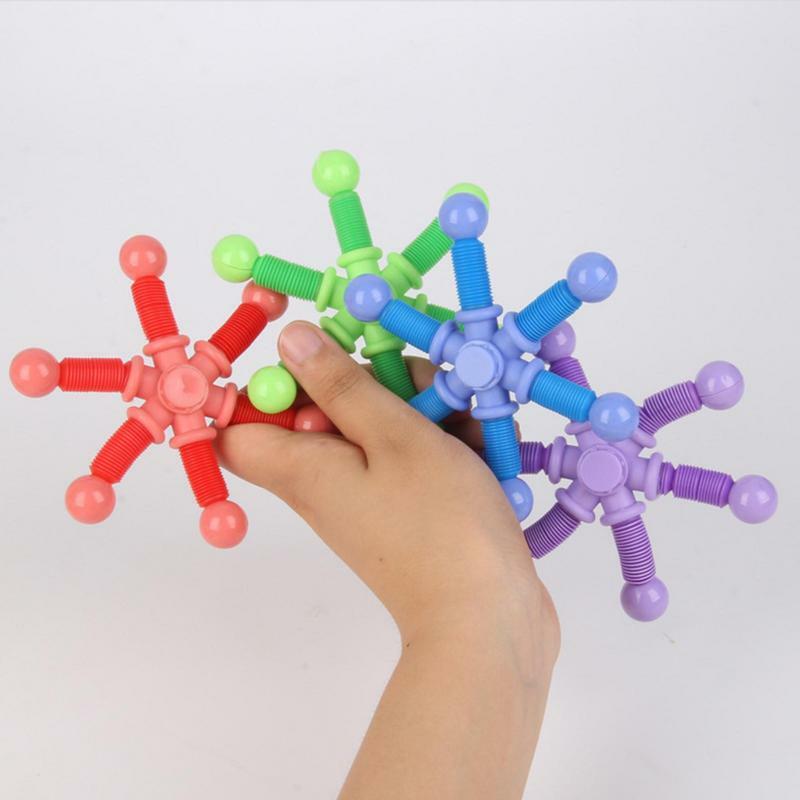 Multifuncionais telescópicos Pop Fidget Brinquedos, Fun Stretching Triceratops, Pulso flexível plástico cor, Sensorial