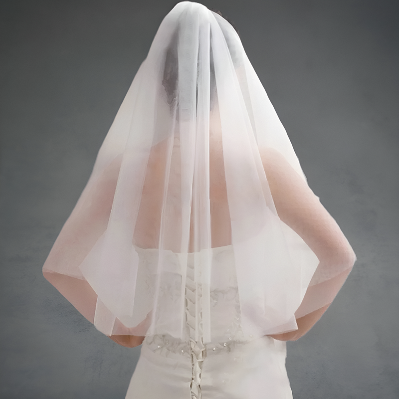 신부용 간단한 짧은 얇은 명주 그물 웨딩 베일, 저렴한 흰색 아이보리 신부 베일, 결혼 액세서리