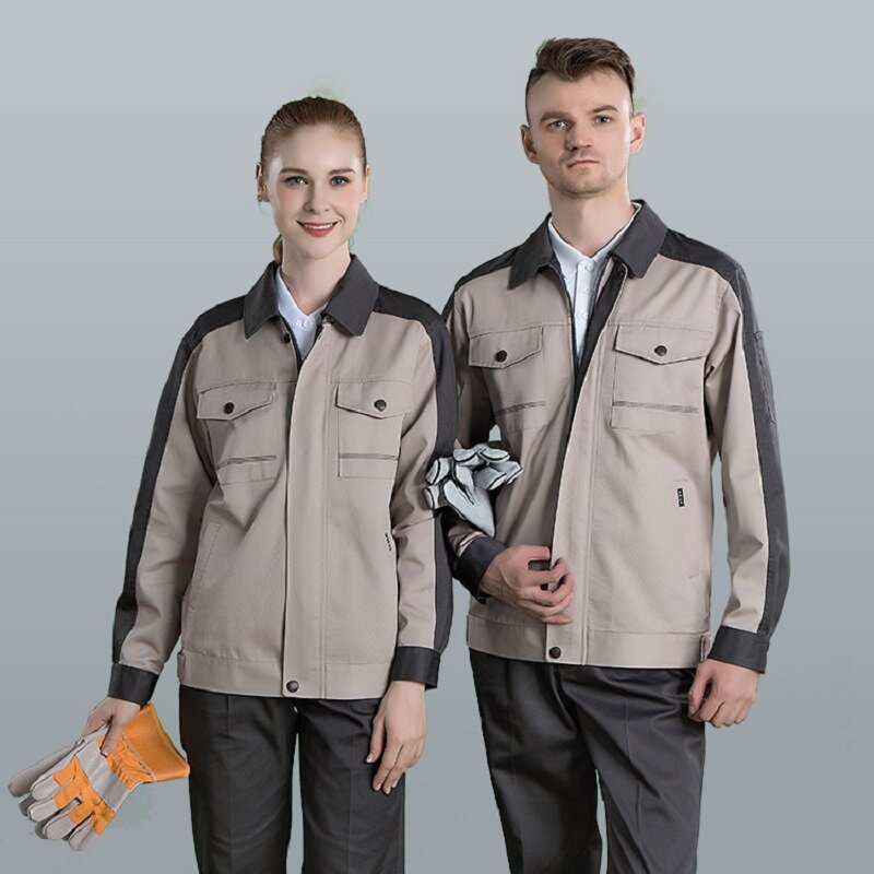 Vestuário de trabalho conjunto de fábrica oficina uniformes de trabalho durável resistente ao desgaste mecânico macacões contraste cor workwear4x