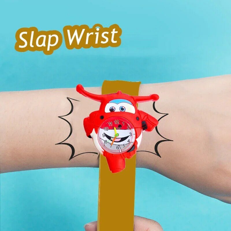 Cartoon Aircraft Car Style Children's Watches Kids Students Girls Boys Children Colored Silicone Strap Quartz Wrist Watch Clock