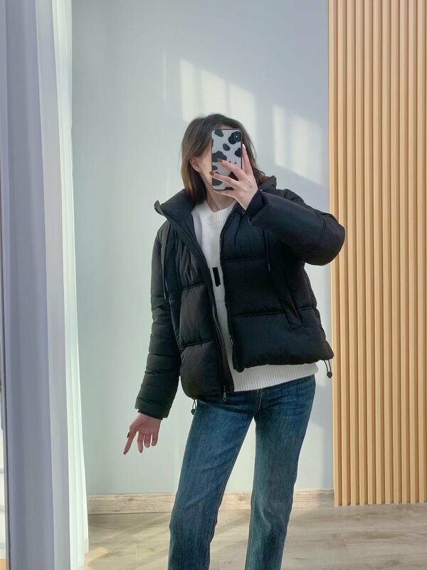 여성용 따뜻한 더블 라인 면 후드 재킷 코트, 빈티지 긴팔 지퍼, 여성 아우터, 시크한 상의, 겨울 패션, 2023