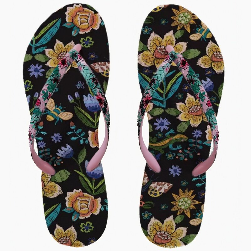 Chinelos frescos para as mulheres, chinelos de espinha de espinha com fundo plano, chinelos de praia macios, nova moda verão, 2024