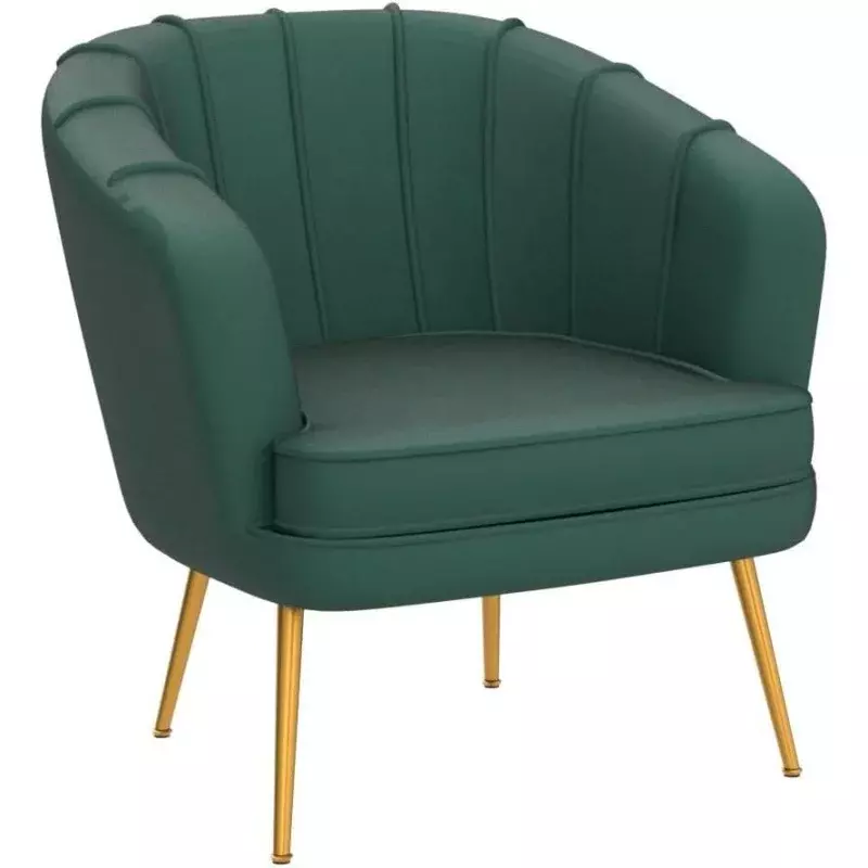 Andewworld kursi aksen beludru, kursi samping Sofa tunggal Modern berlapis kain, kursi ruang tamu klub nyaman dengan Meta emas
