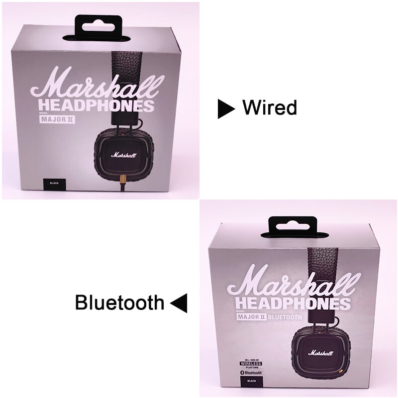 Original Marshall MAJOR II 2 Wireless/Wired Headphones Deep Bass/40mm Dynamic Drivers Portable Foldable Sports Bluetooth Headset
