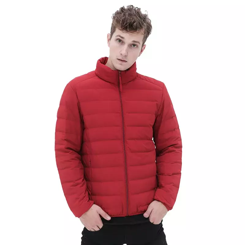 2024 New Men's 90% White Duck Down Seamless Autumn Winter Warm Jacket  Male Lightweight Breathable Windproof Packable Down Coat
