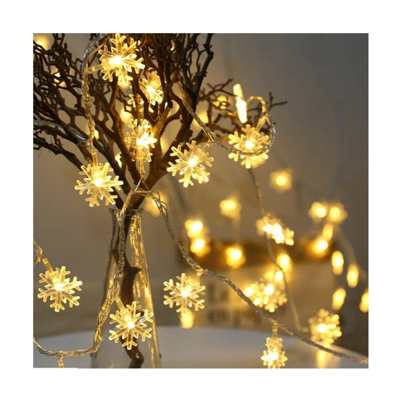 96 LED Snowflake String Lights Snow Fairy Garland Decoration per natale Halloween capodanno Home Decor EU Plug-B