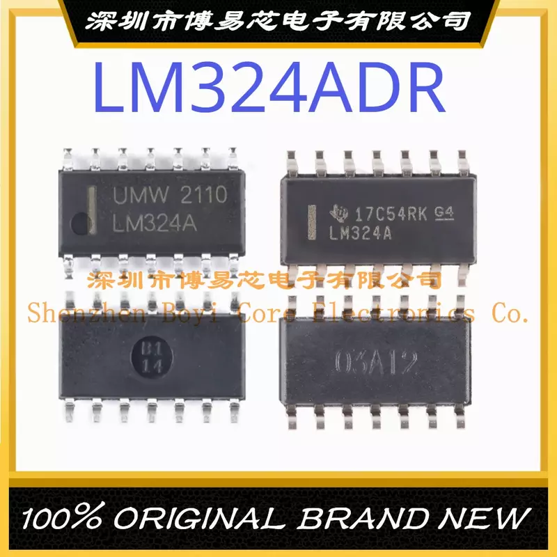 LM324ADR SOP-14 amplificador funcional de cuatro vías, Chip IC, parche Original genuino UMW