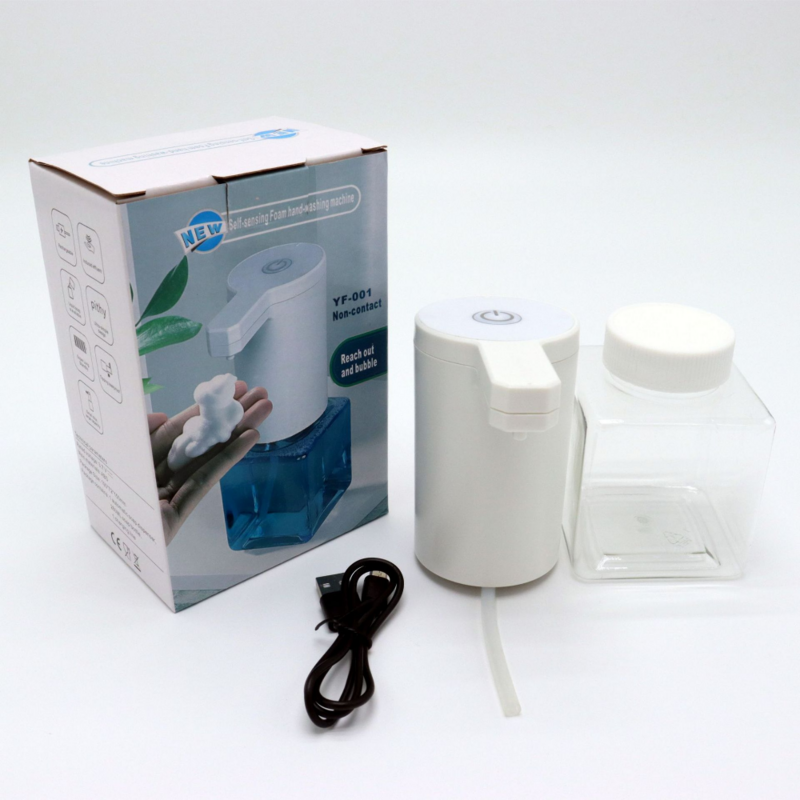Espuma de Indução Inteligente Lavar as Mãos, Contato Doméstico, Saboneteira Indutiva Infravermelha, Carregamento USB, Vertical, Automático, 300ml